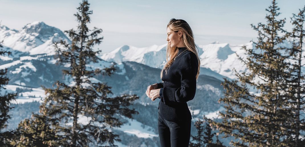 Woman in the Swiss alps